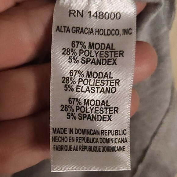 University Of Kansas Grey Long Sleeve Super Soft Shirt  By Alta Gracia Small - Picture 6 of 6